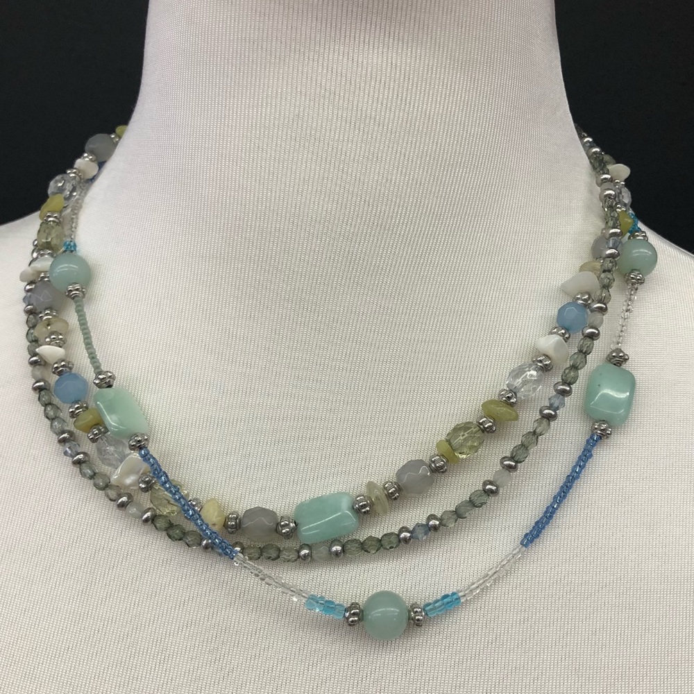 Mermaid Colors Muti Strand Beaded Necklace